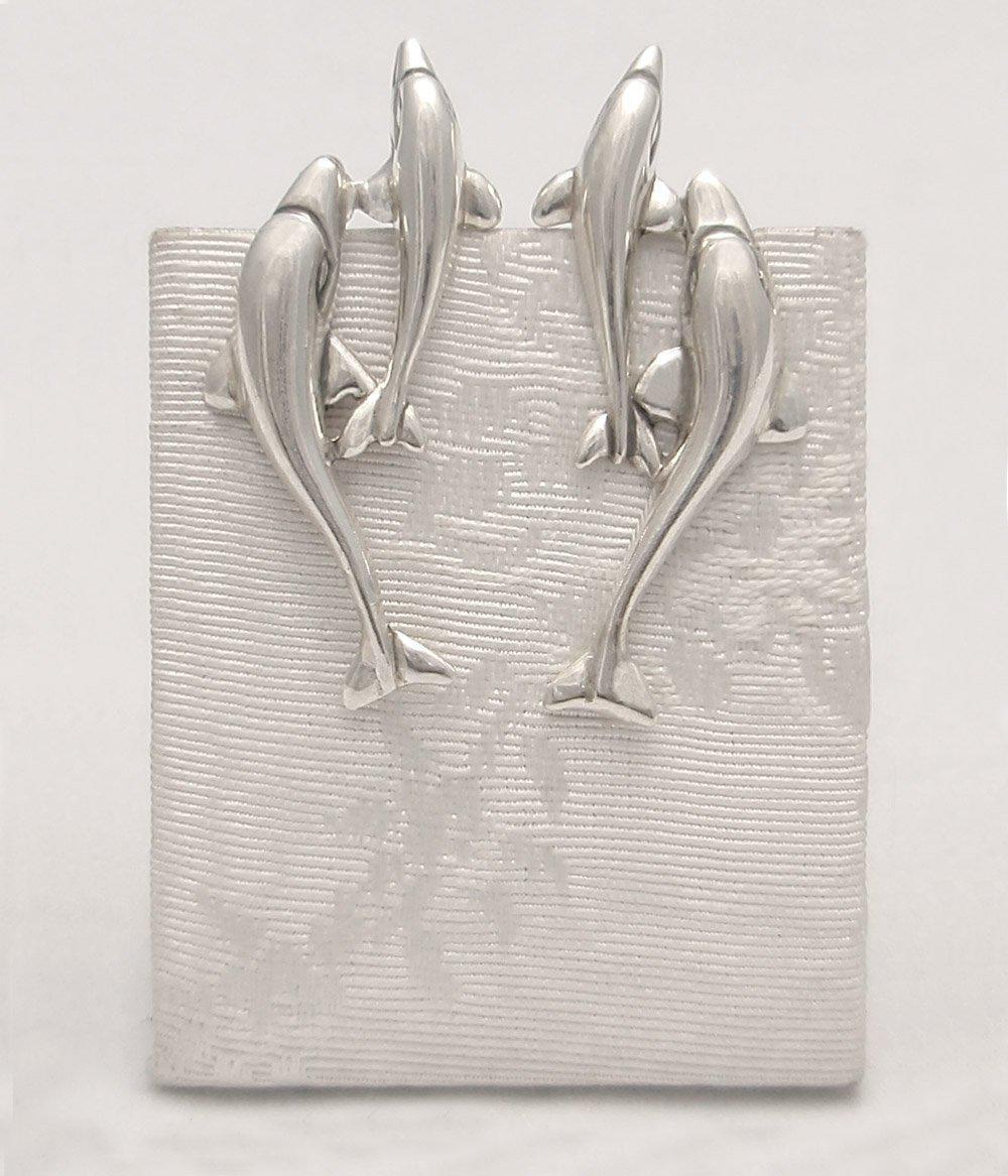 Minoan Dolphins Earrings, sterling silver earrings, Greek Jewelry, Womens Fashion (AG-01)