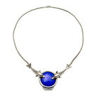 Minoan Dolphins Lapis Lazuli Sterling Silver Necklace (PE-14)