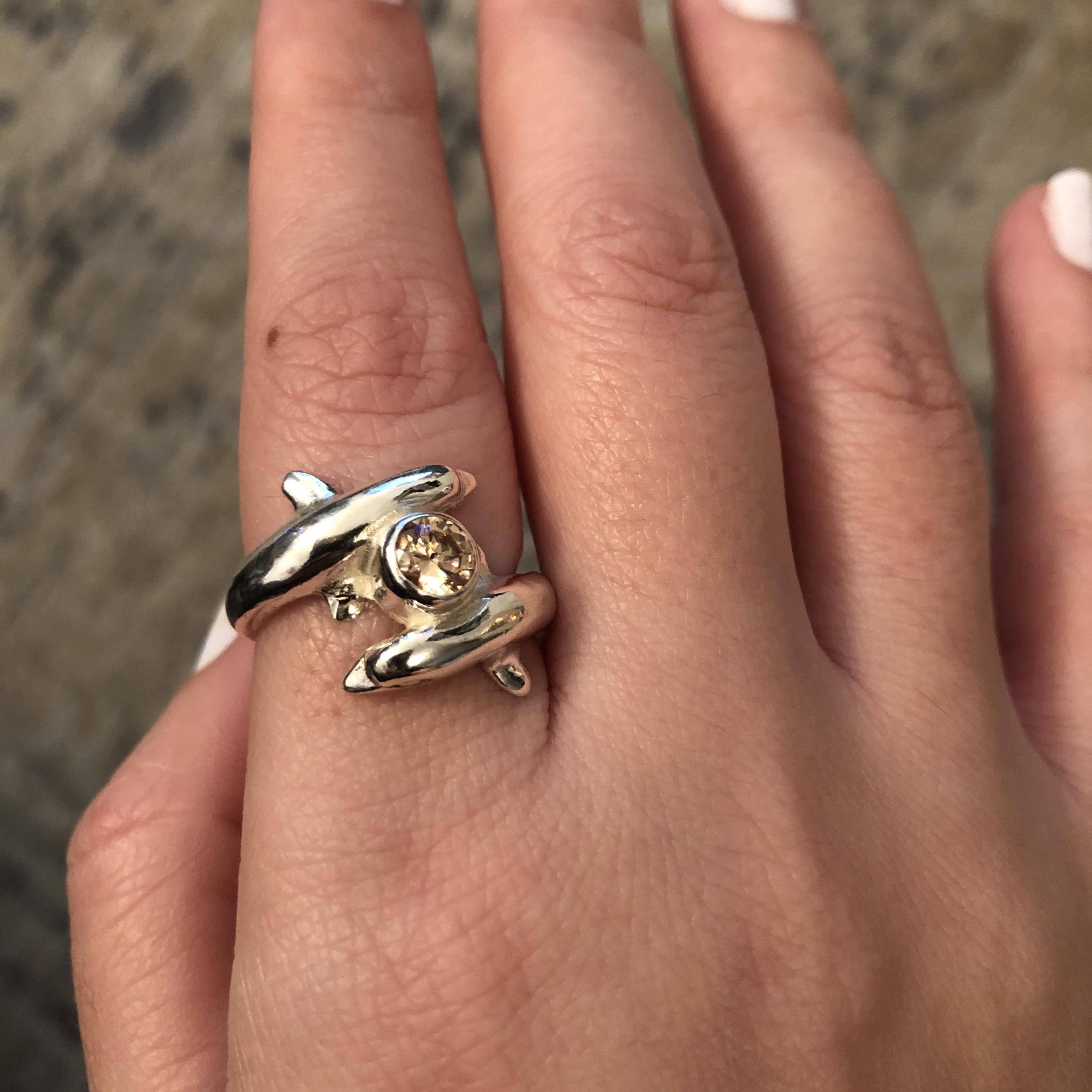 Minoan Dolphins Ring in Sterling Silver (DT-85)