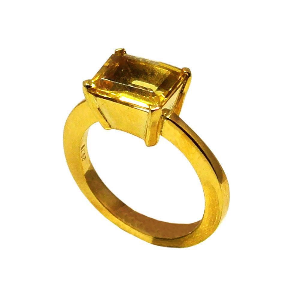 Ring in 18k Gold with a faceted citrine (B-51)