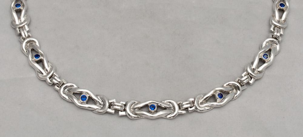 Sterling Silver Knot Necklace, Love Necklace, Love Knot Necklace, Bridal Necklace, Promise Necklace (PE-27)