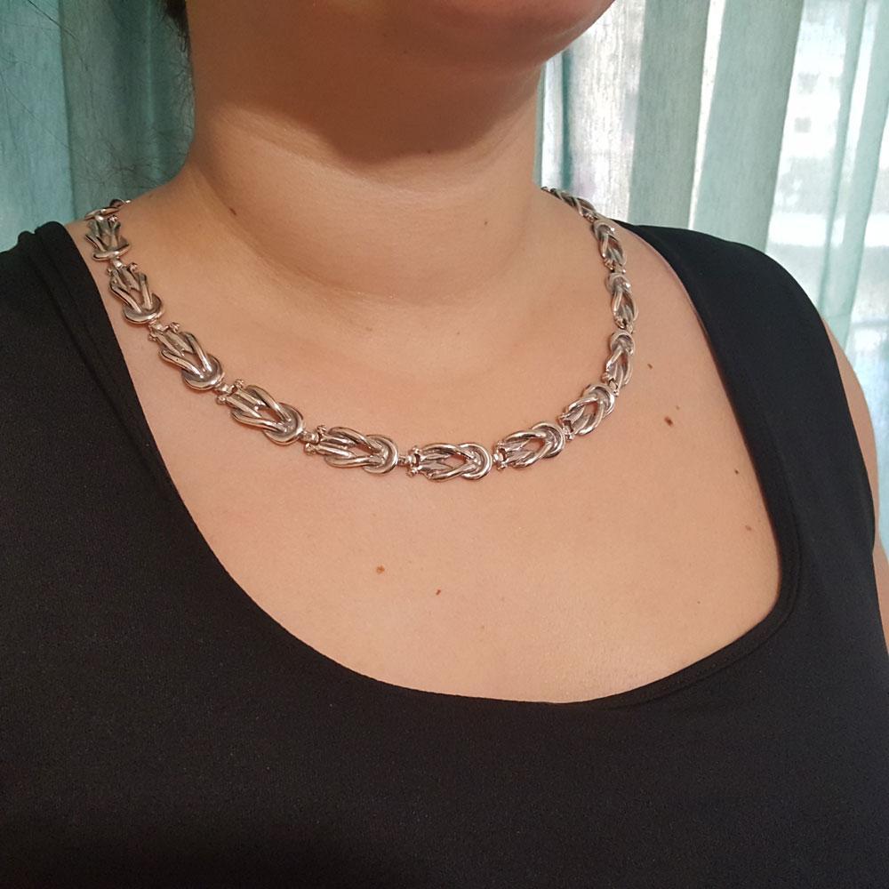 Sterling Silver Knot Necklace, Love Necklace (PE-28)