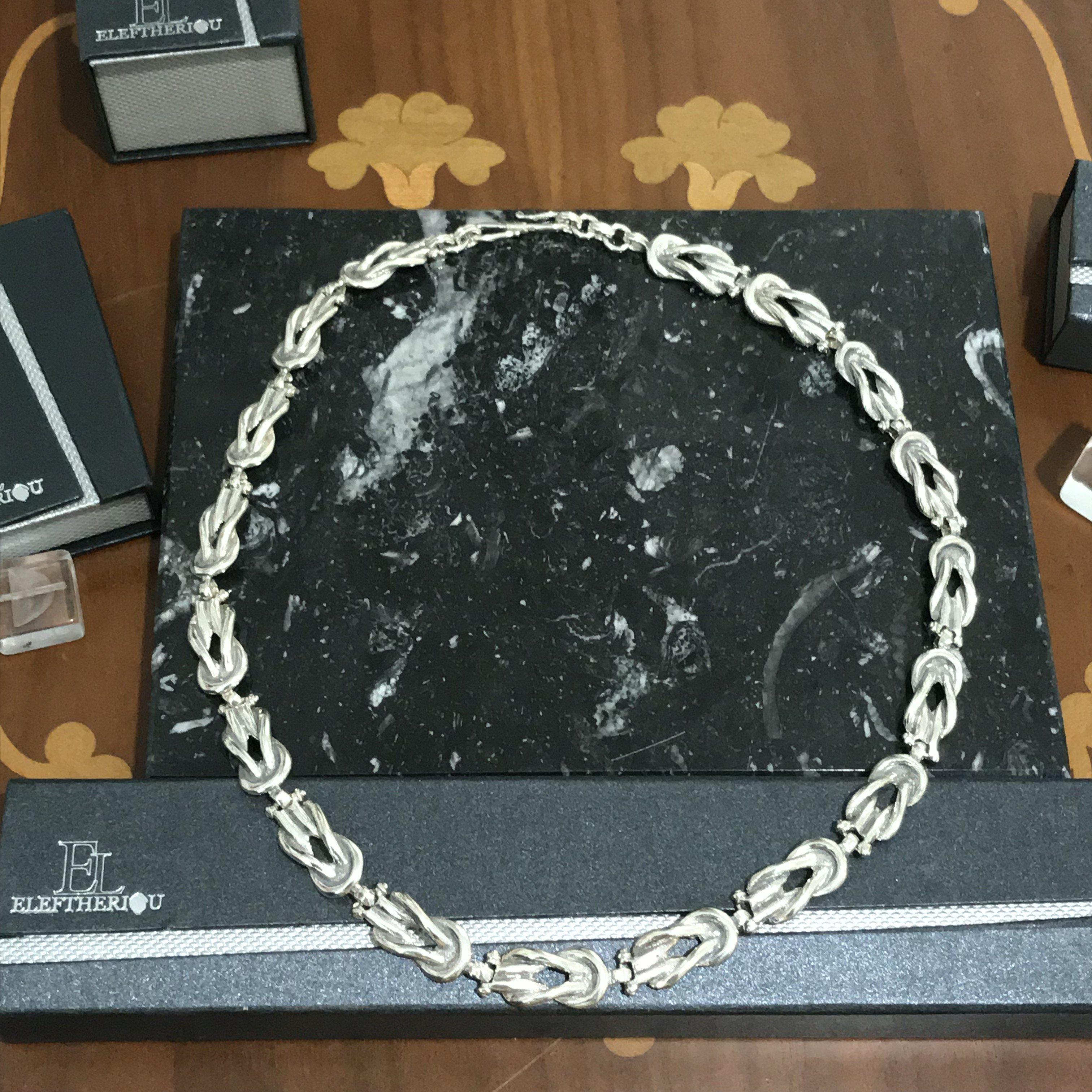 Sterling Silver Knot Necklace, Love Necklace (PE-28)