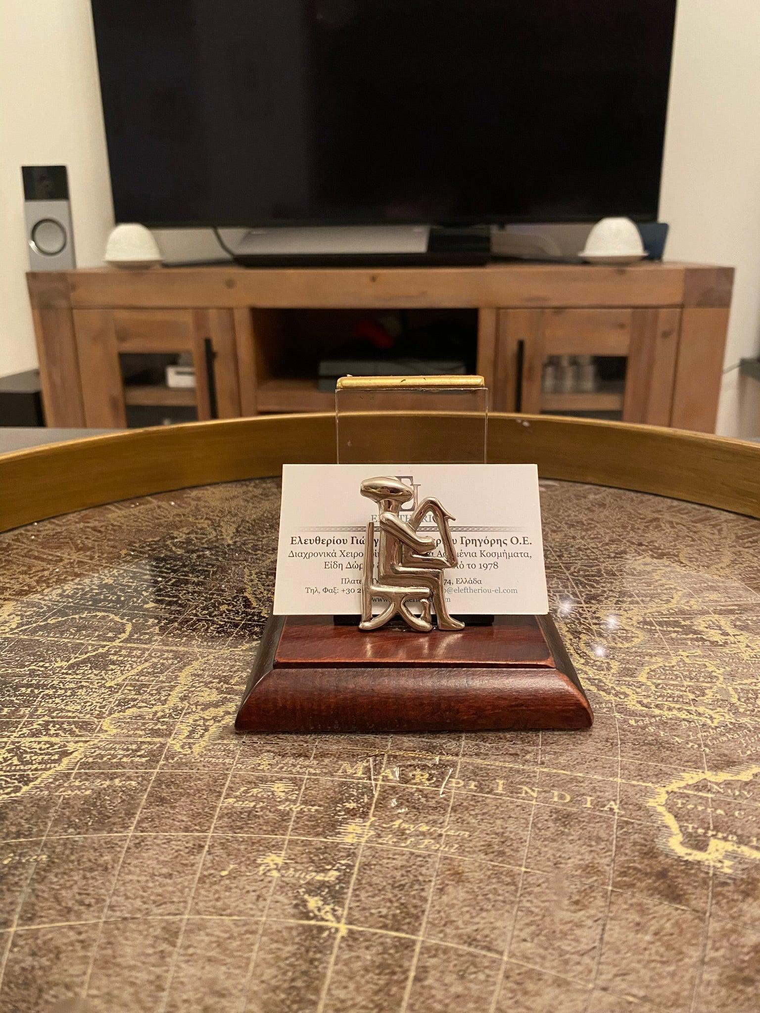 The Harp Player from Keros, sterling silver card holder