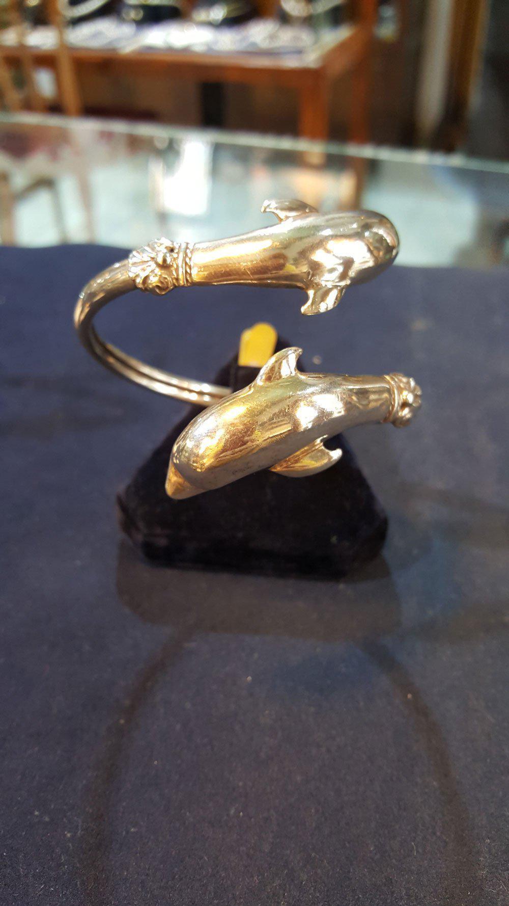 Two Headed Minoan Dolphins Torc Bangle, Minoan Bracelet