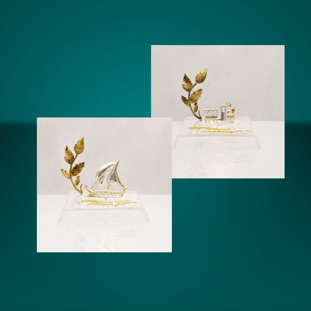 Charms on plexiglass