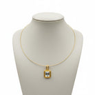 14k Gold Chain Necklace, 18k Gold Aquamarine Pendant with Brilliants (DV PE-66)