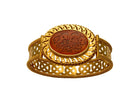 18K Gold Perforated Bracelet with Carnelian Seal Stone (DV C-09)