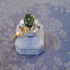 18k Gold Green Tourmaline Ring with White and Yellow Gold Accents (B-113)