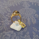 18k Gold Oval Green Pink Tourmaline Ring, Handmade Greek Jewelry (DV B-87A)