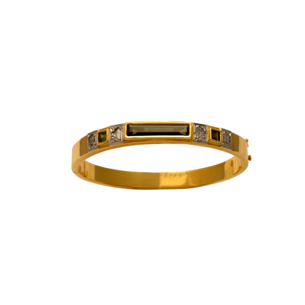 18k. gold bracelet with verdelite tourmalines and diamonds (C-03) - Dinos-Virginia