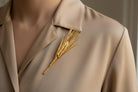 22k Gold Ears of Corn Brooch, Handmade Botanical Jewelry (DV K-02)