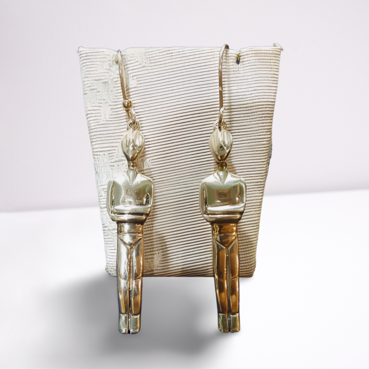 Greek Cycladic earrings, Cycladic jewelry, earrings in sterling silver, Standing female figure (Keros Variety) earrings (AG-11)