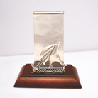 Sailboat Desk business card holder display in sterling silver (A-25-10)