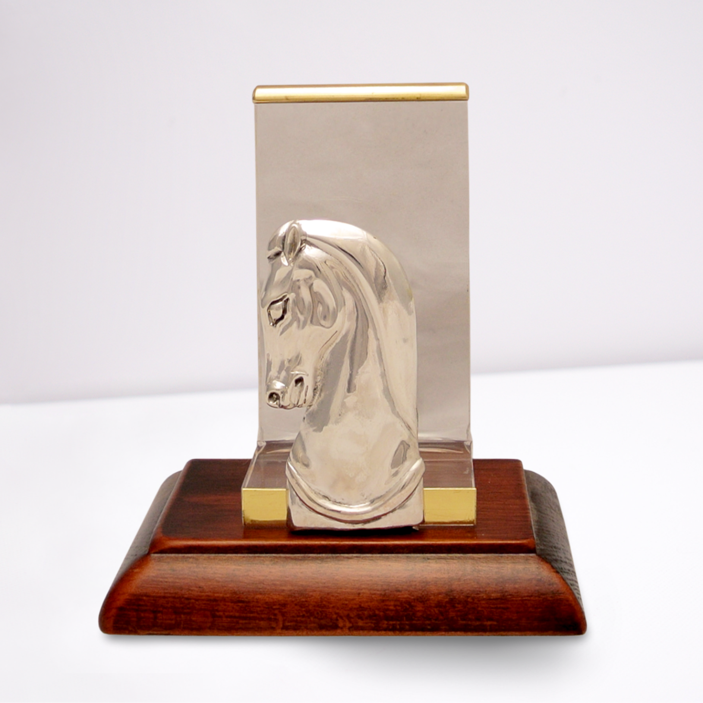 Greek Parthenon Horse Head, sterling silver card holder, business card holder (a-25-15)