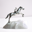 Horse and Jockey from Artemision Figure in Sterling Silver, Handmade Statue (A-06)