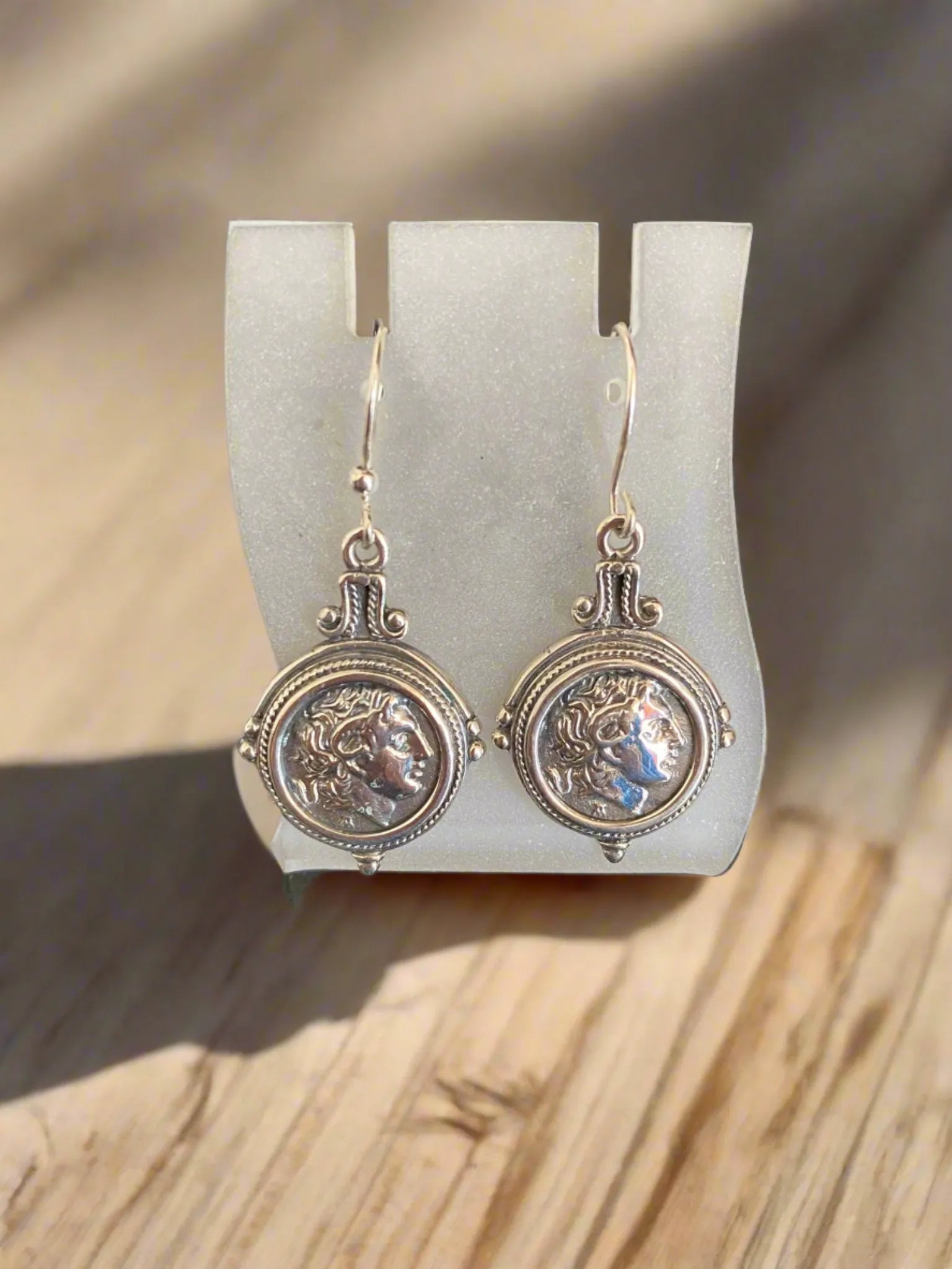 Lysimachus, Alexander the Great Earrings, sterling silver earrings, handmade earrings (AG-08)