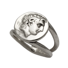 Alexander the Great Portrait Coin Ring in Sterling Silver (DT-105)