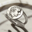 Alexander the Great Portrait Coin Ring in Sterling Silver (DT-105)
