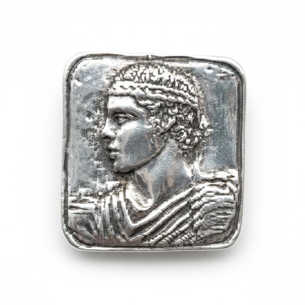 Ancient Greek Charioteer of Delphi Sterling Silver Brooch (K-81)