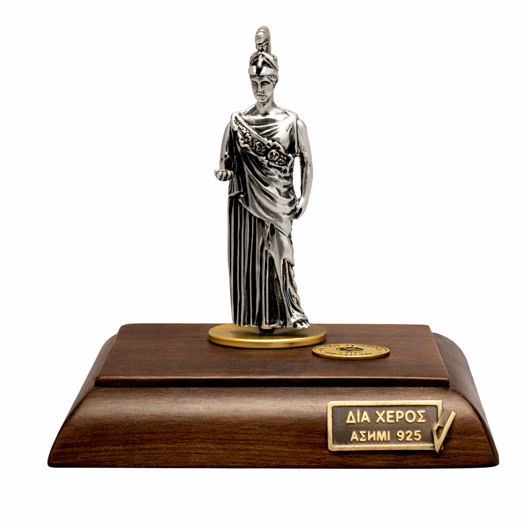 Athena Goddess statue, Piraeus Athena Greek Goddess of Wisdom and War, Sterling Silver Statue (A-04)