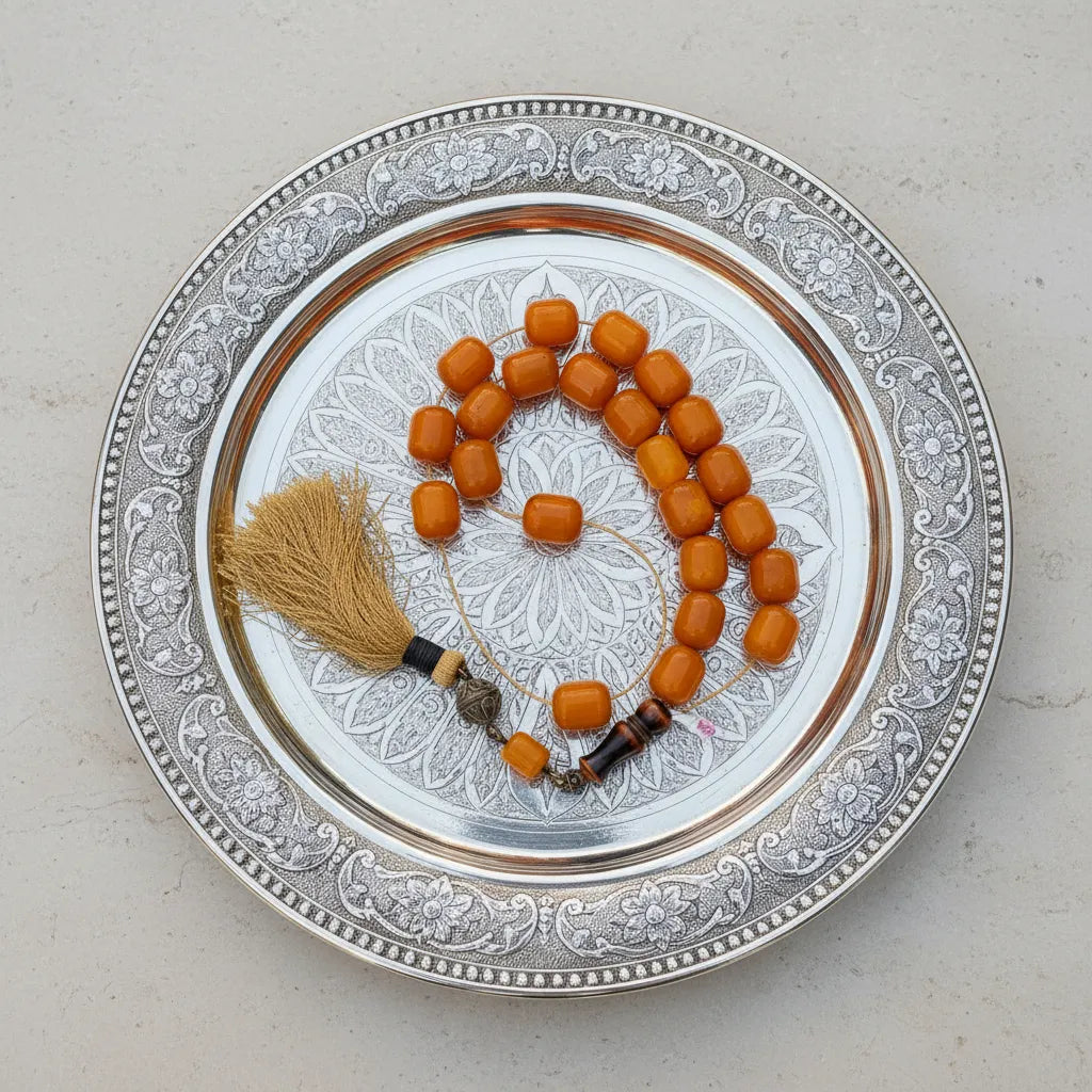 Authentic Old Amber Komboloi (Old Amber Rosary) (ROS-46)
