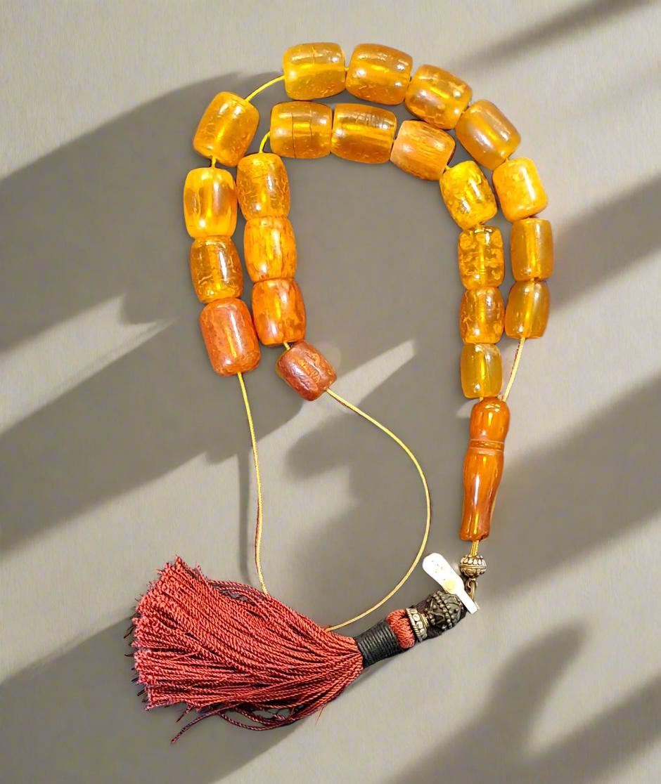 Authentic Old Amber Komboloi, Spiritual Prayer Beads (ROS-49)