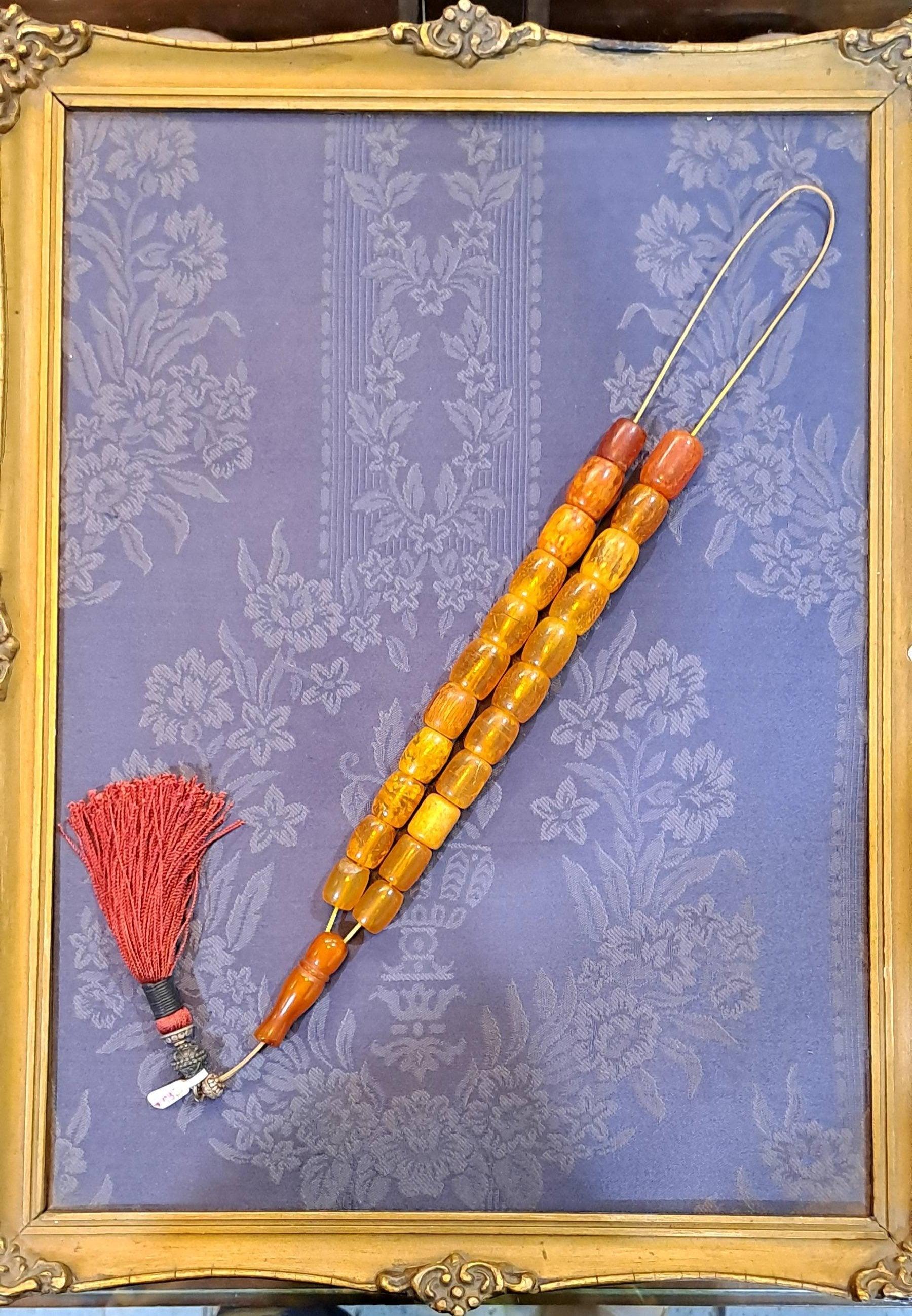 Authentic Old Amber Komboloi, Spiritual Prayer Beads (ROS-49)