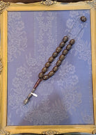 Authentic Vintage Gagatis Black Amber Komboloi, Rare (ROS-25)