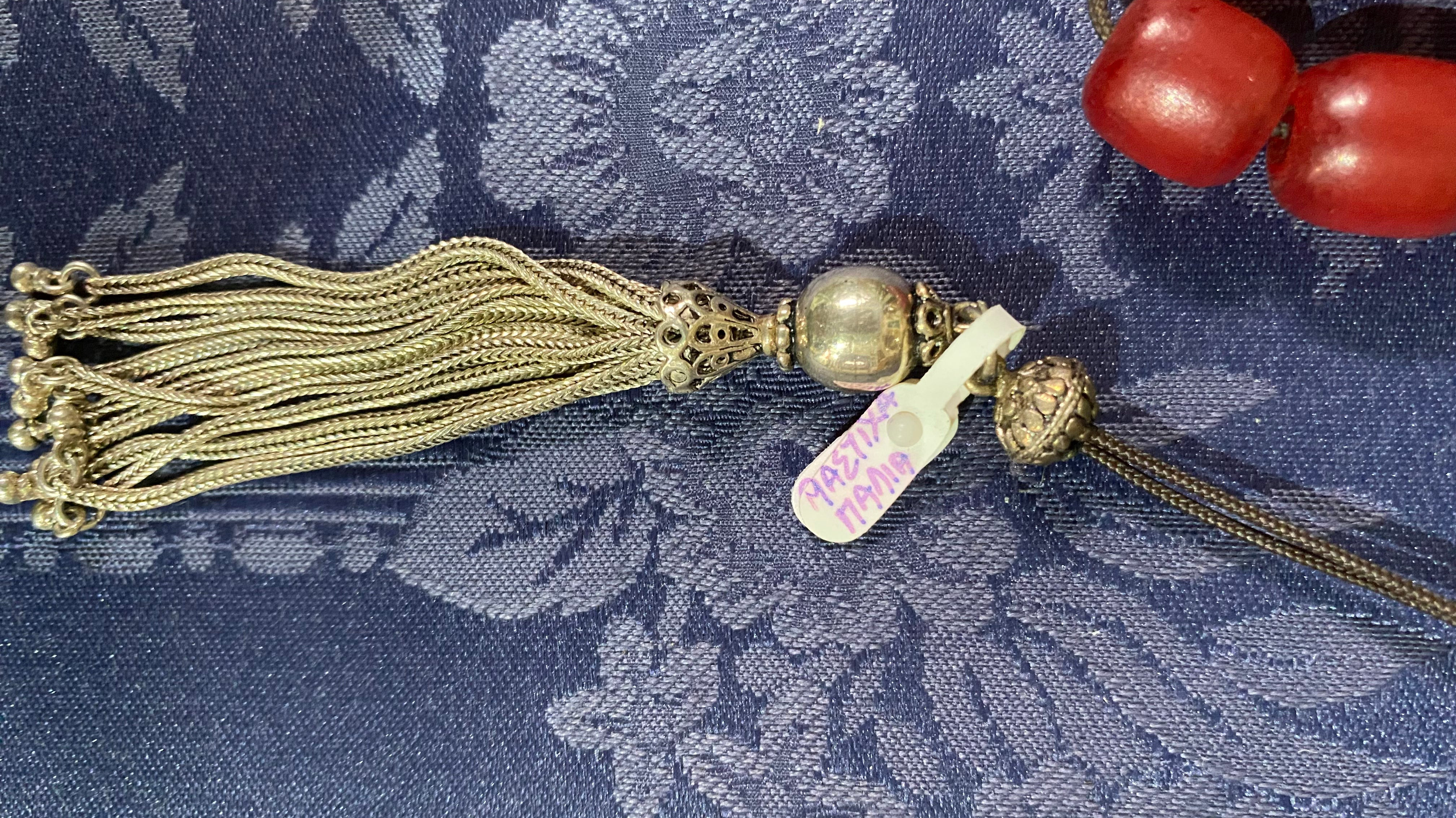 Authentic Vintage Red Mastic Amber Komboloi (ROS-30)