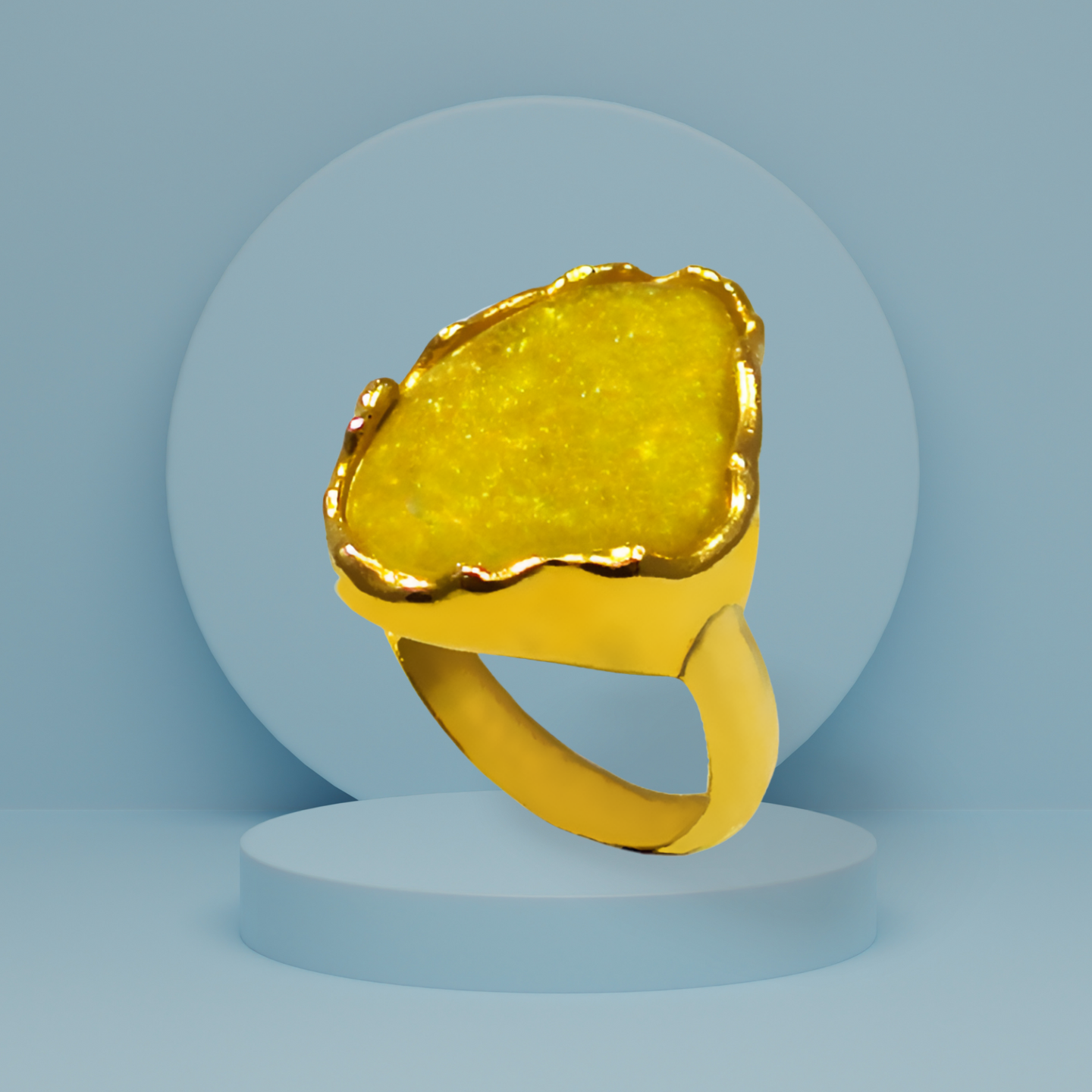 Ring in 18k Gold with a raw Citrine (B-42)