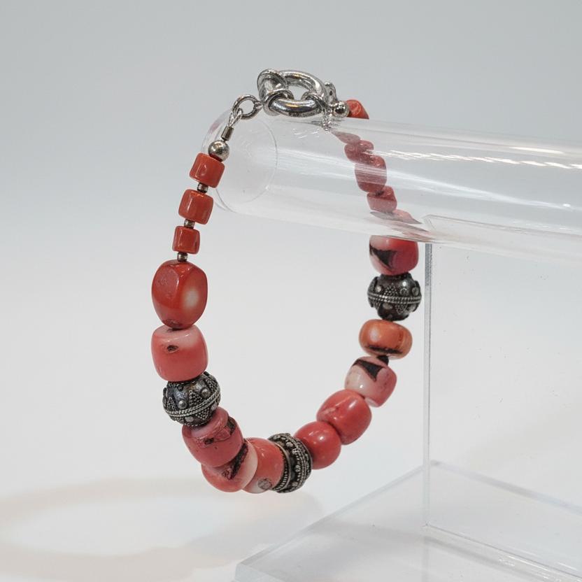 Bracelet in silver 925 with red coral