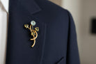 Brooch in 18k gold, Flower brooch (K-09)