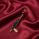 Brooch in 18k gold, tulip brooch, enamel hand painted