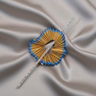 Brooch in 18k gold, white and yellow gold decorated with diamonds, pencil sharpener design brooch