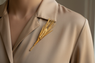 Brooch in 22k gold, handmade brooch, ears of corn brooch design, one of a kind