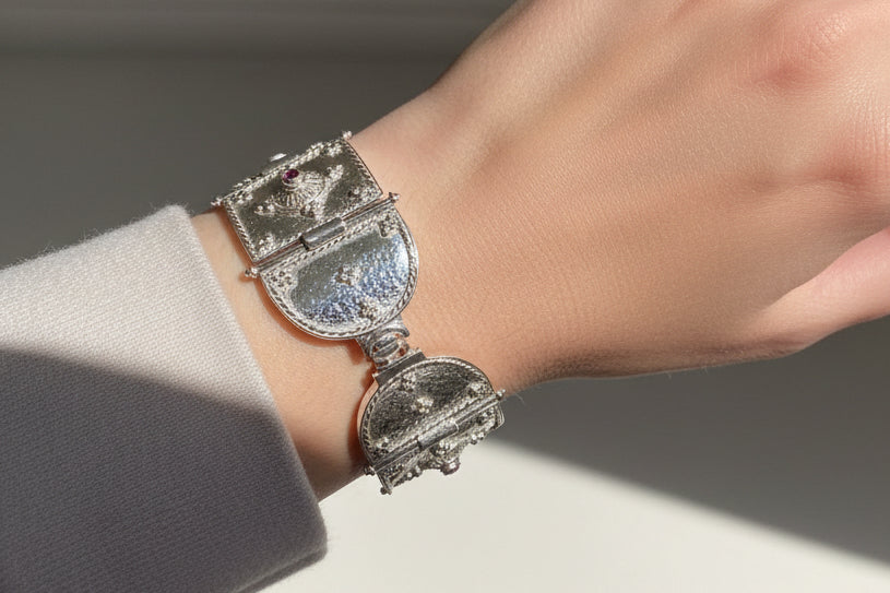 Byzantine Bracelet in Sterling Silver with zircon (B-02)