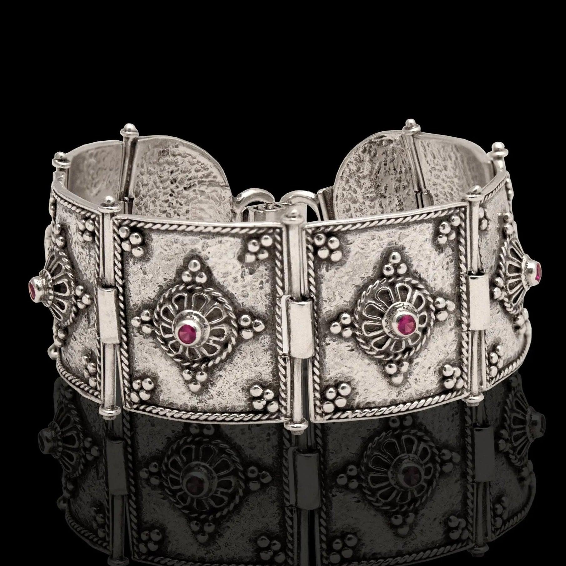 Byzantine Bracelet in Sterling Silver with zircon (B-02)