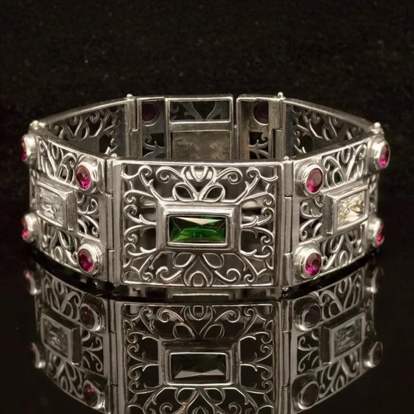 Byzantine Bracelet in Sterling Silver with zircon (B-04)