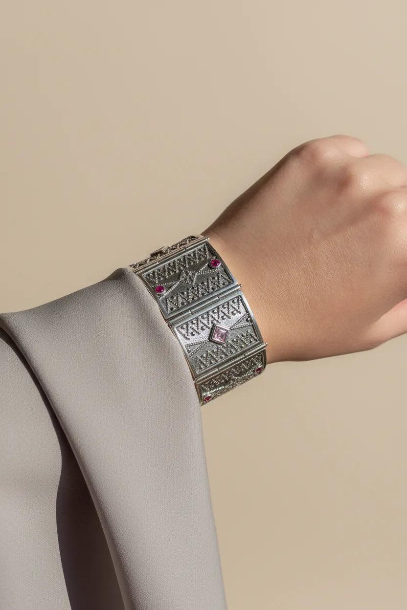 Byzantine Bracelet in Sterling Silver with zircon (B-05)