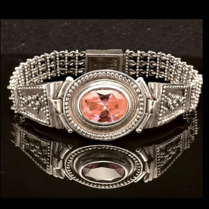 Byzantine Bracelet in Sterling Silver with zircon (B-18)