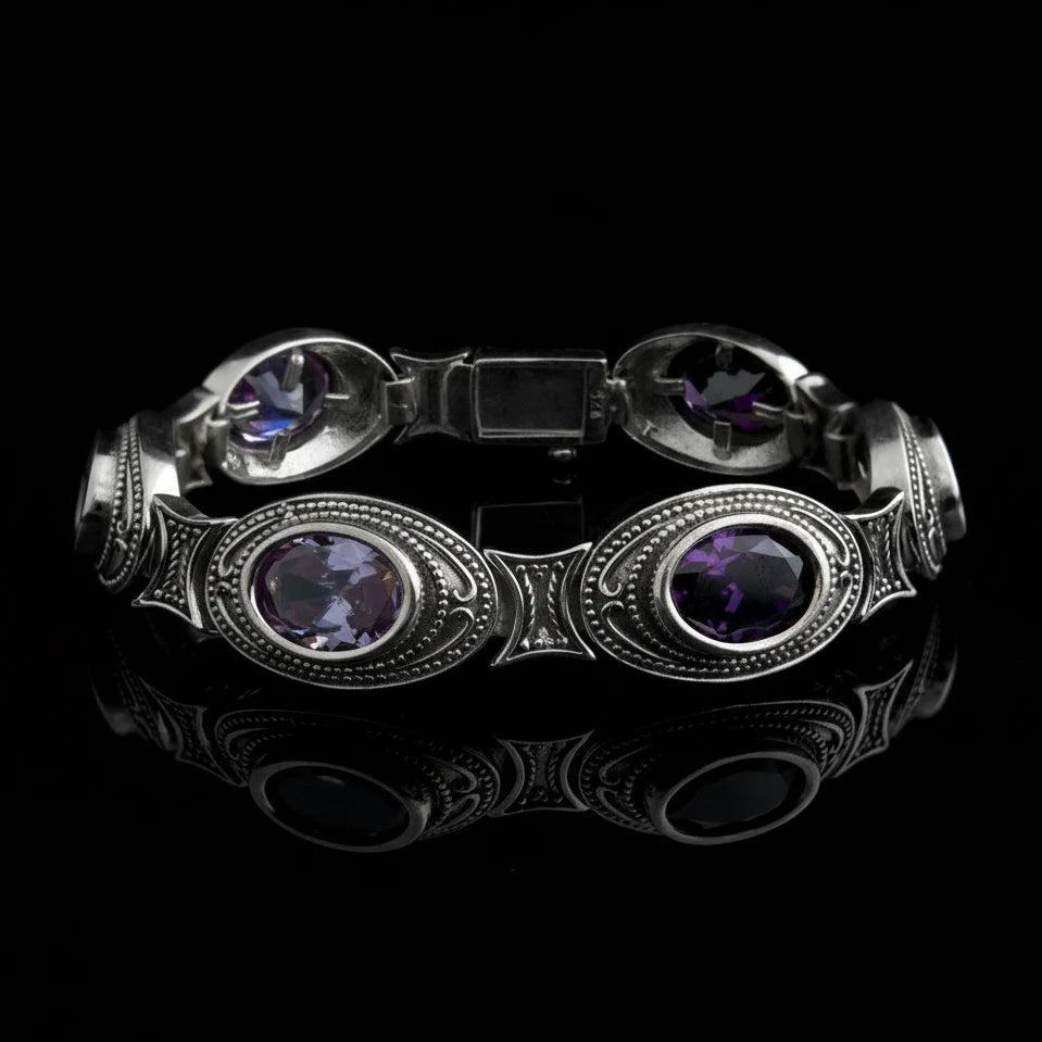Byzantine Bracelet in Sterling Silver with zircon (B-28)