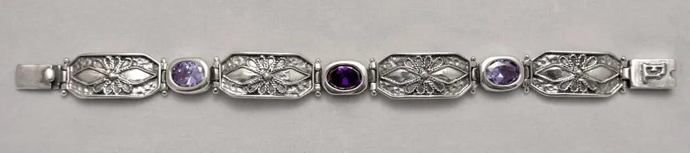 Byzantine Bracelet in Sterling Silver with zircon (B-29)