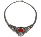 Byzantine Necklace in Sterling Silver with Carnelian (PE-56) - ELEFTHERIOU EL