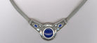 Byzantine Necklace in Sterling Silver with Lapis Lazuli (PE-57) - ELEFTHERIOU EL