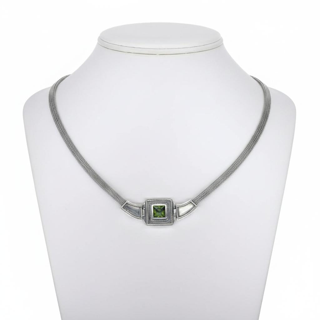Byzantine Necklace in Sterling Silver with Zircon (PE-50)