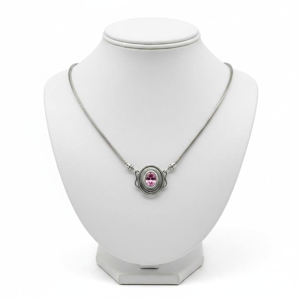 Byzantine Necklace in Sterling Silver with Zircon (PE-51)