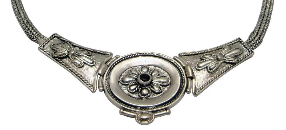 Byzantine Necklace in sterling silver with Zircon (PE-58)