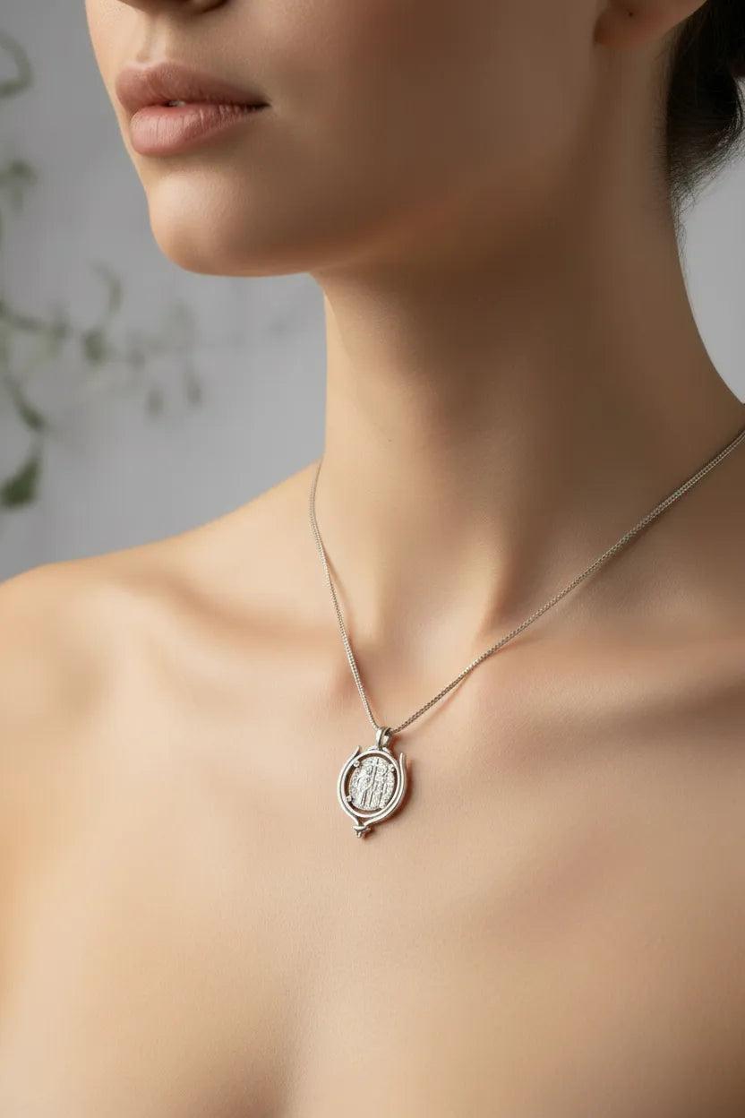 Byzantine Pendant in Sterling silver, Konstantinato pendant (PE-92)