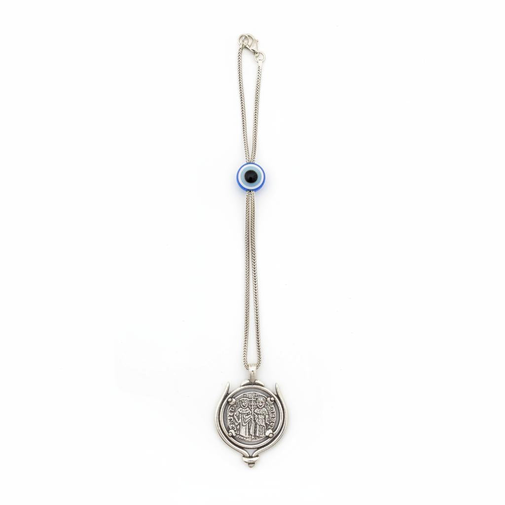 Byzantine Pendant in Sterling silver, Konstantinato pendant (PE-92)
